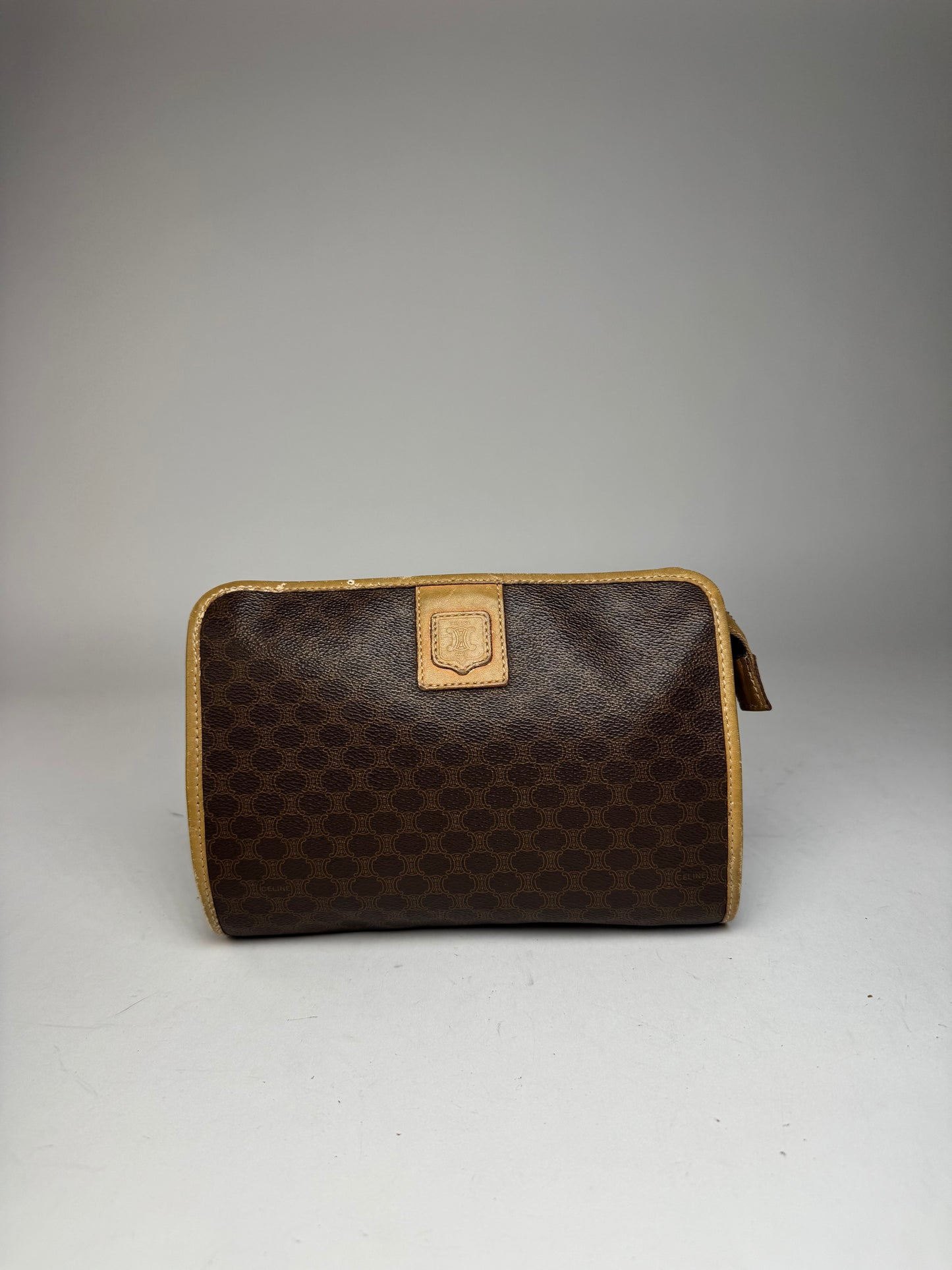 Vintage Celine Monogram Leather clutch brown