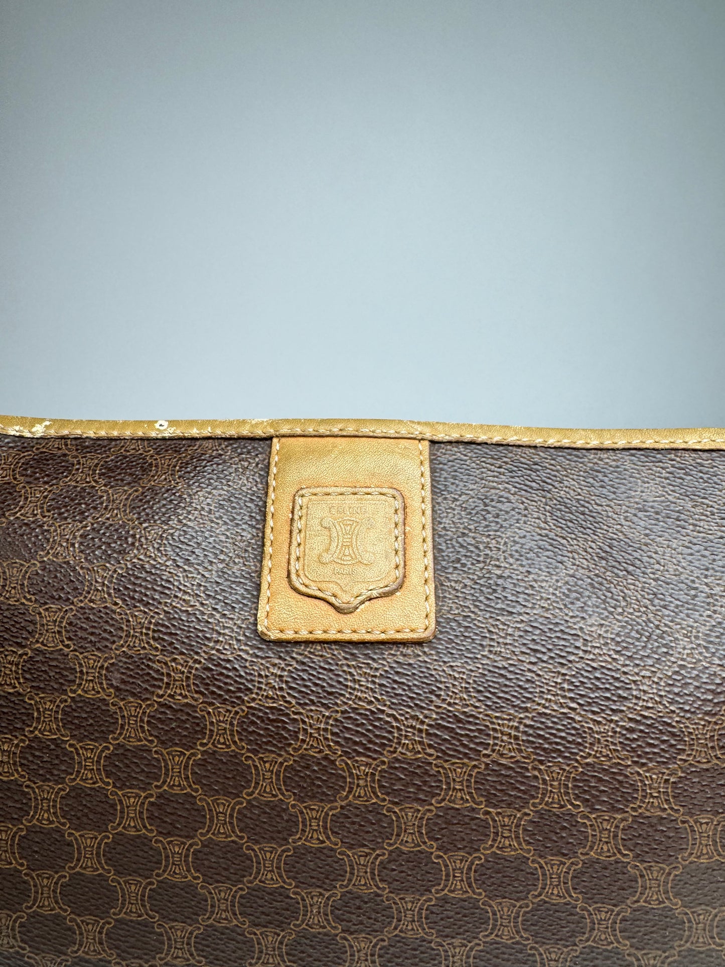 Vintage Celine Monogram Leather clutch brown