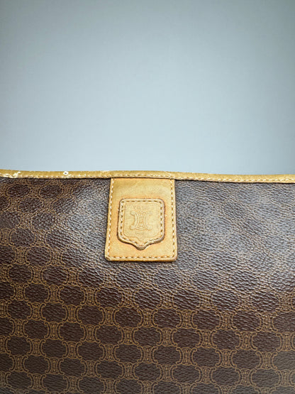 Vintage Celine Monogram Leather clutch brown