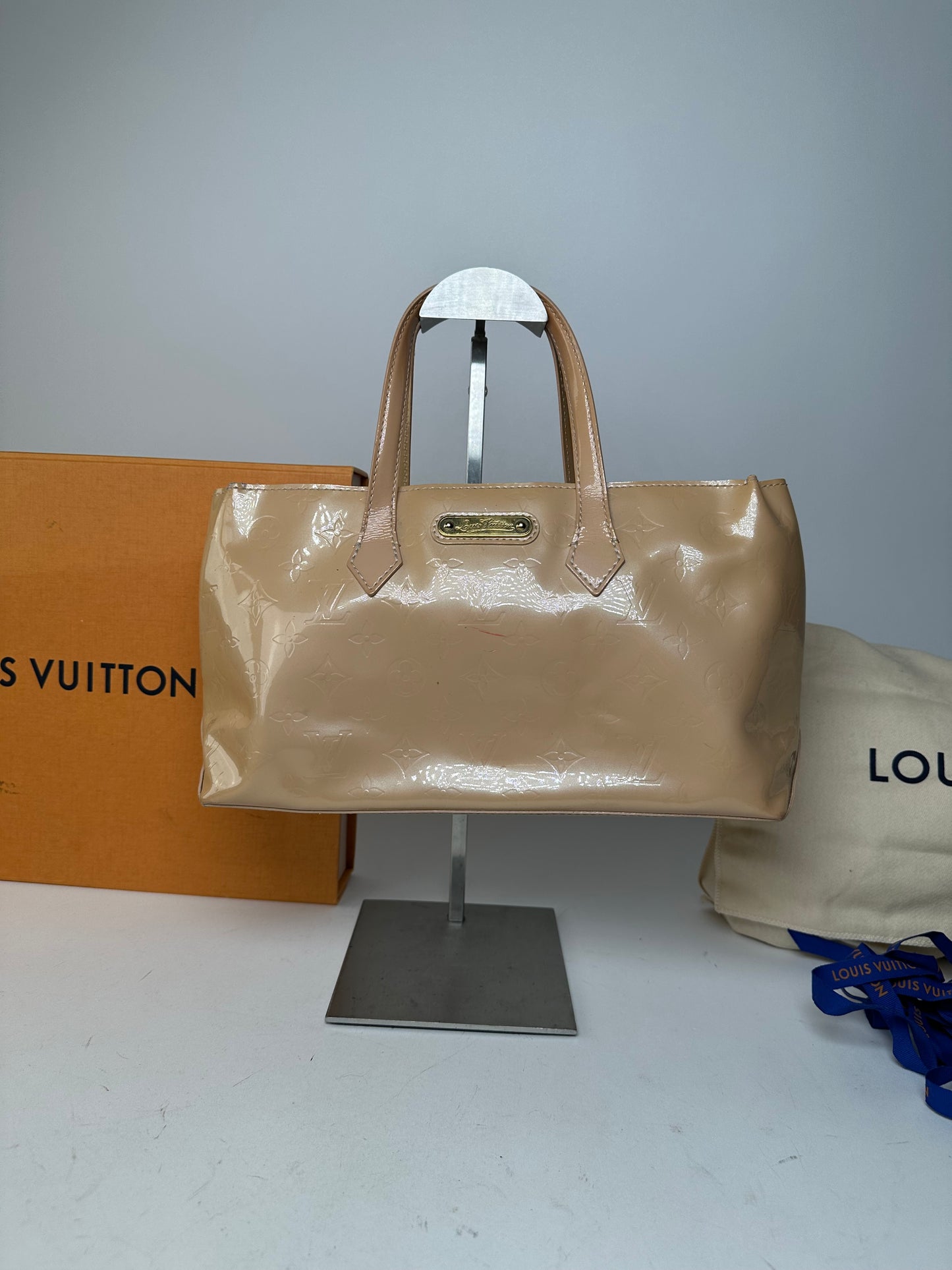 Vintage Louis Vuitton Monogram Vernis Handbag Beige