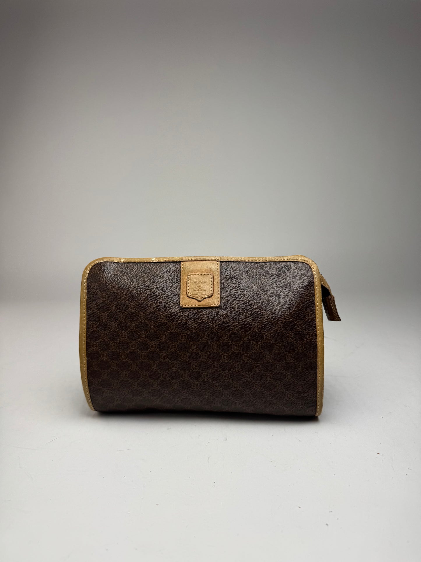 Vintage Celine Monogram Leather clutch brown