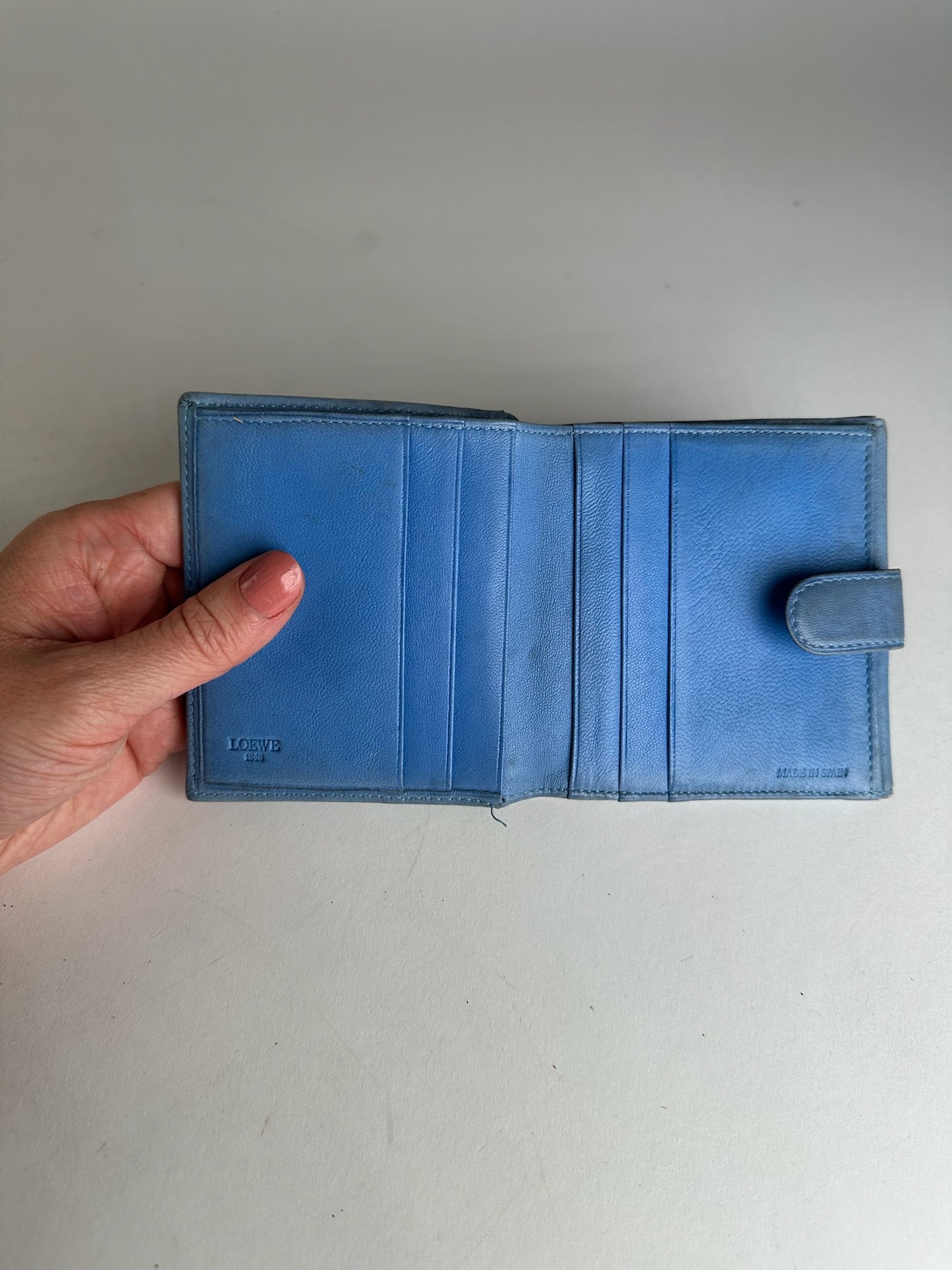 Vintage Loewe Madrid Soft Leather Wallet Blue