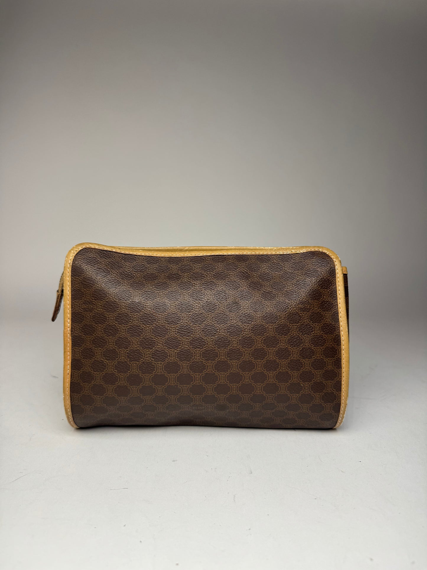 Vintage Celine Monogram Leather clutch brown