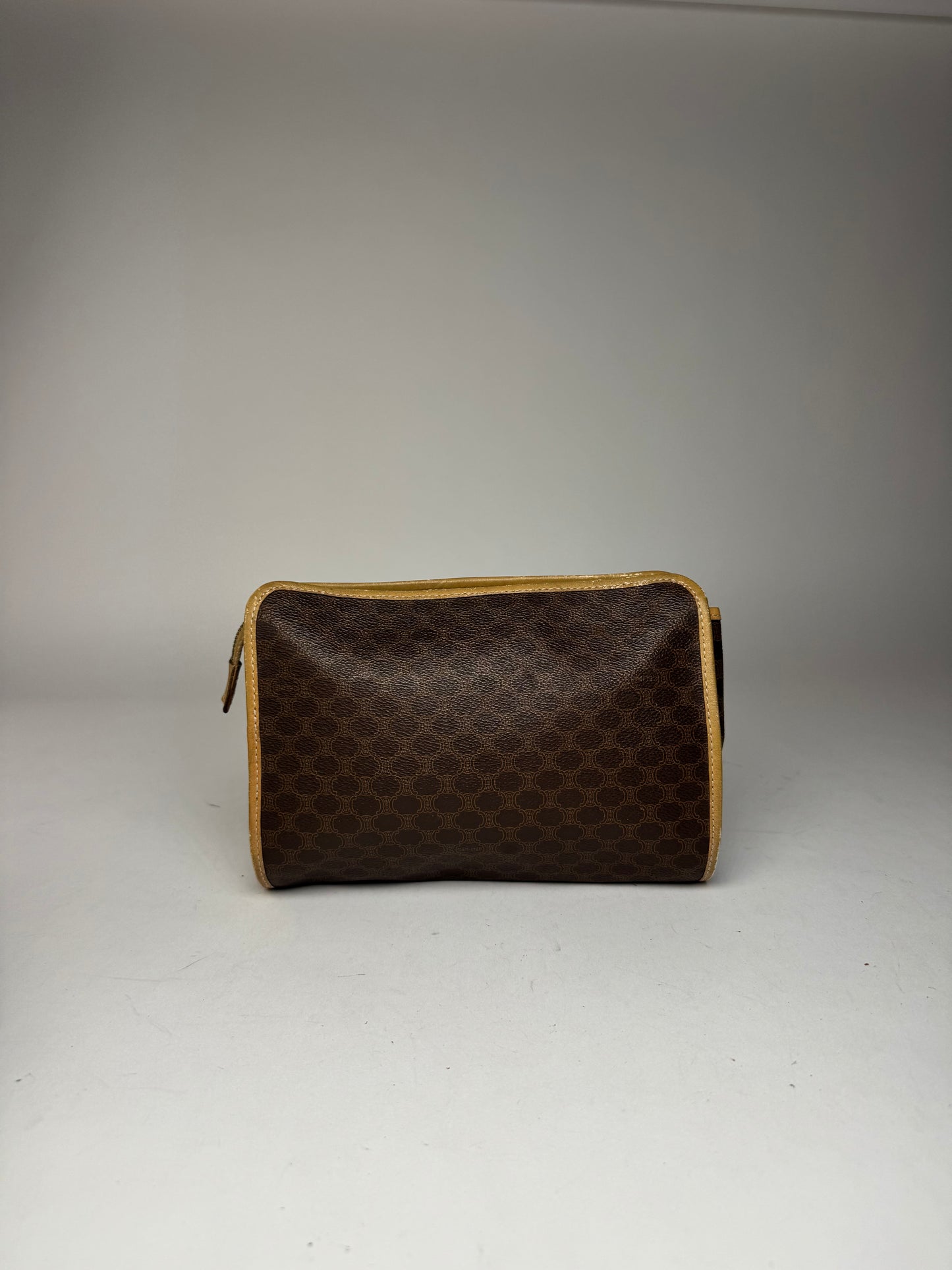 Vintage Celine Monogram Leather clutch brown