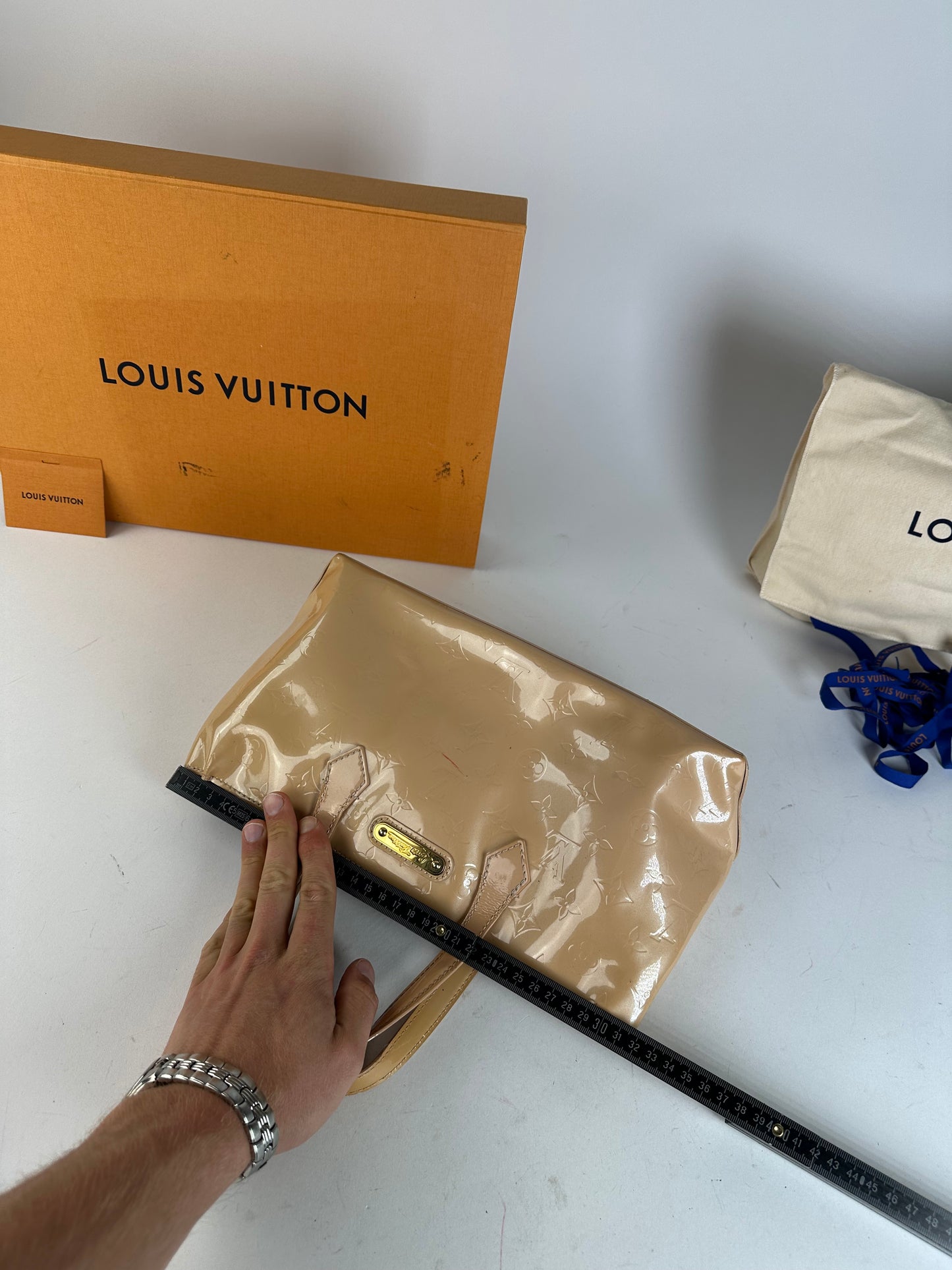 Vintage Louis Vuitton Monogram Vernis Handbag Beige