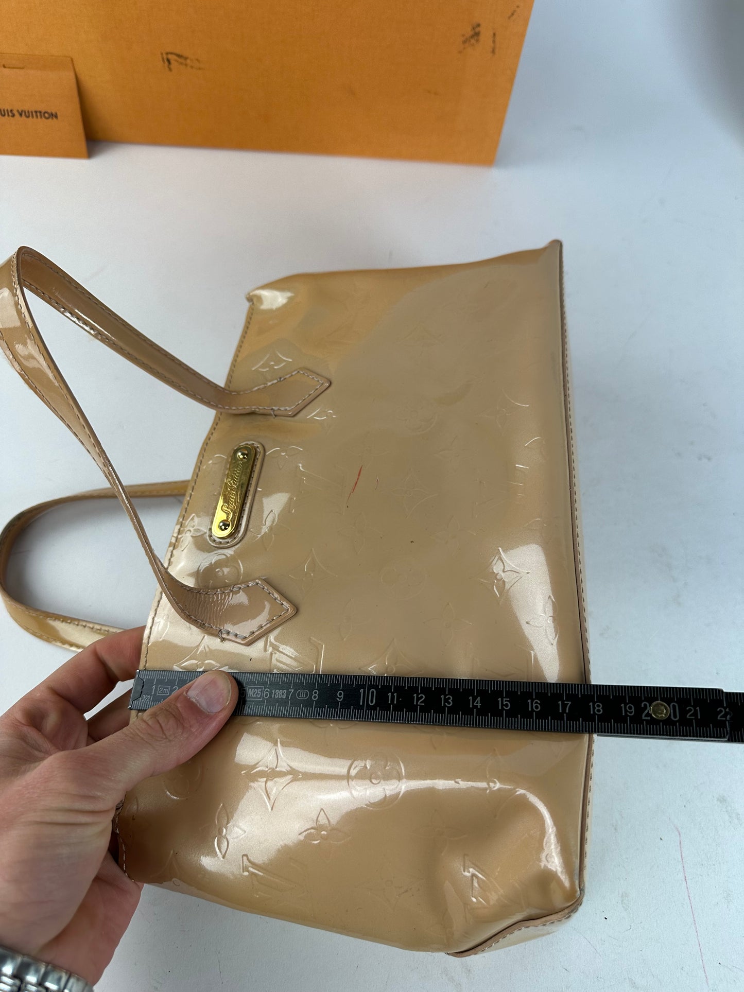 Vintage Louis Vuitton Monogram Vernis Handbag Beige