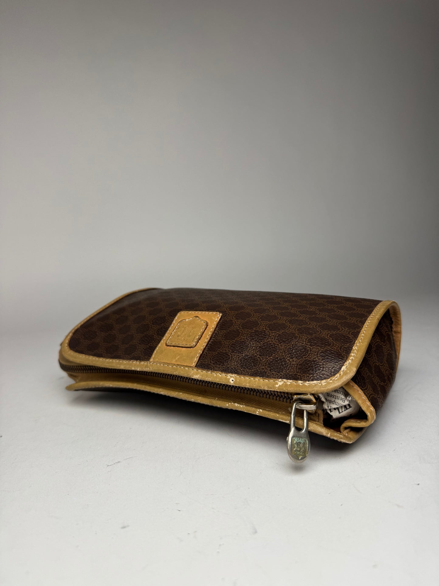Vintage Celine Monogram Leather clutch brown