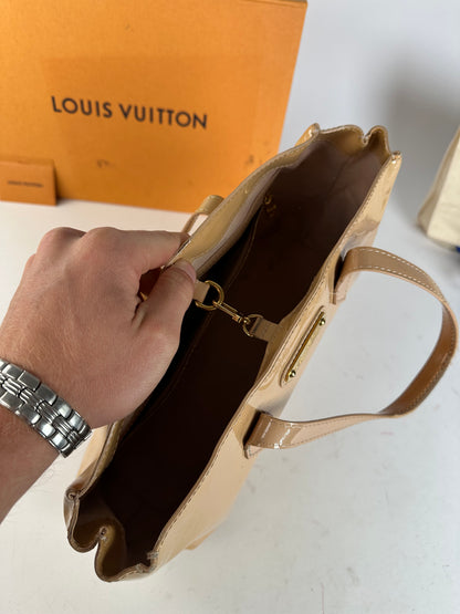 Vintage Louis Vuitton Monogram Vernis Handbag Beige