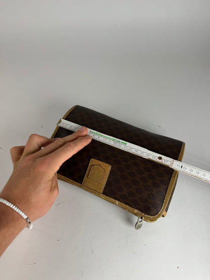 Vintage Celine Monogram Leather clutch brown