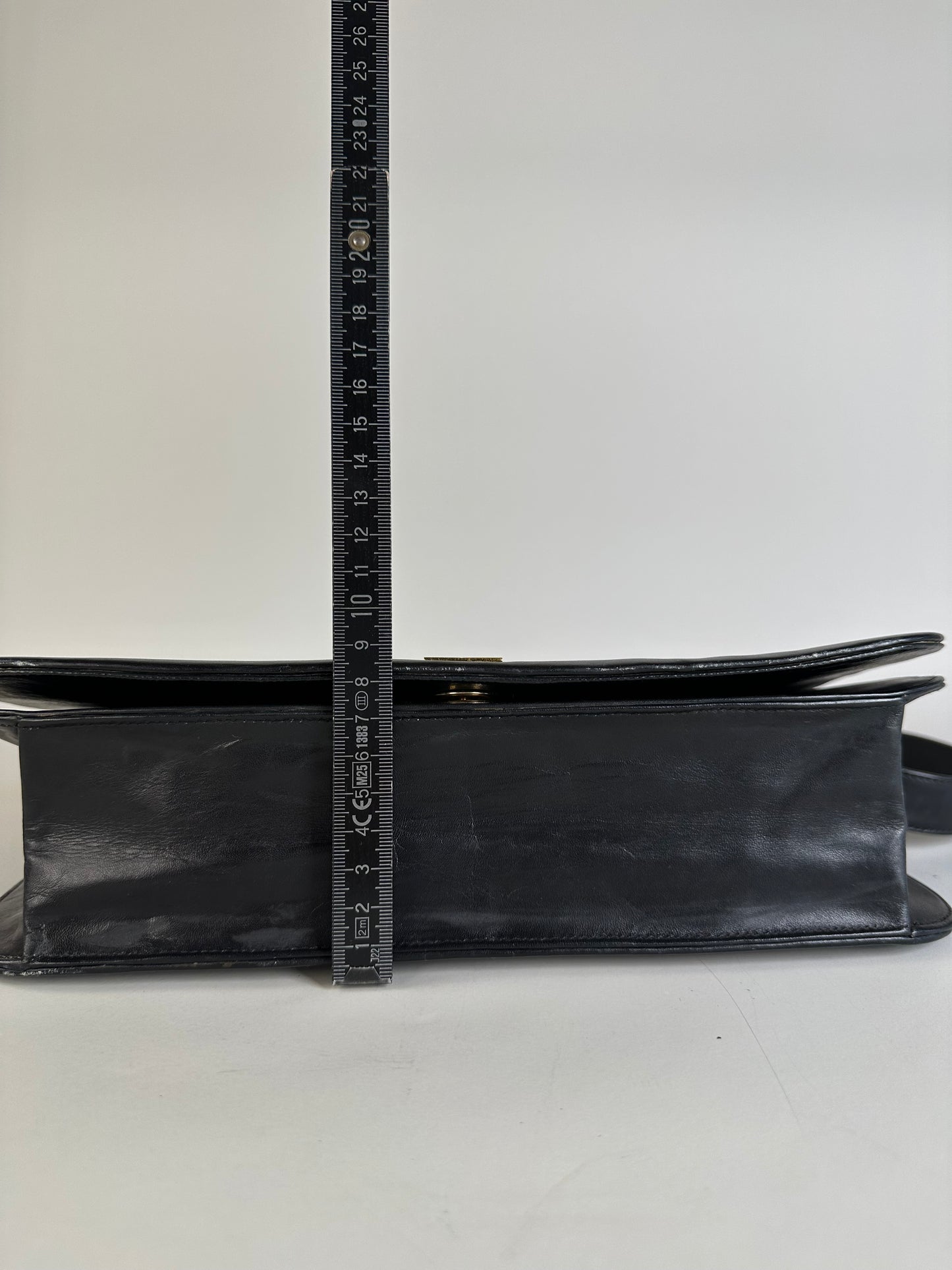 Vintage Givenchy Leather Shoulder Bag Black Gold