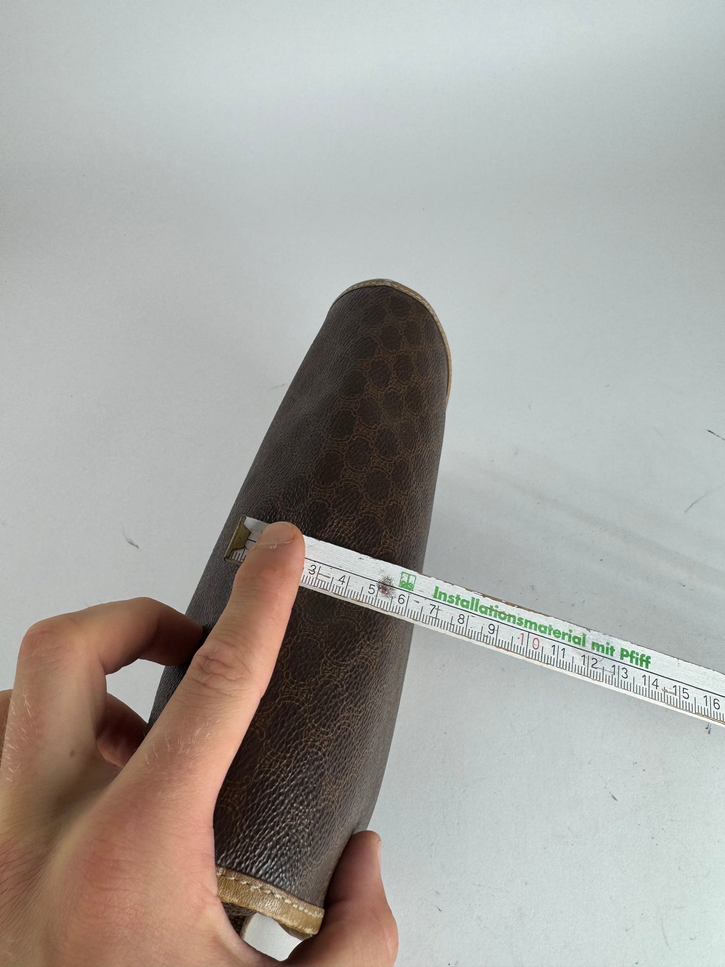 Vintage Celine Monogram Leather clutch brown