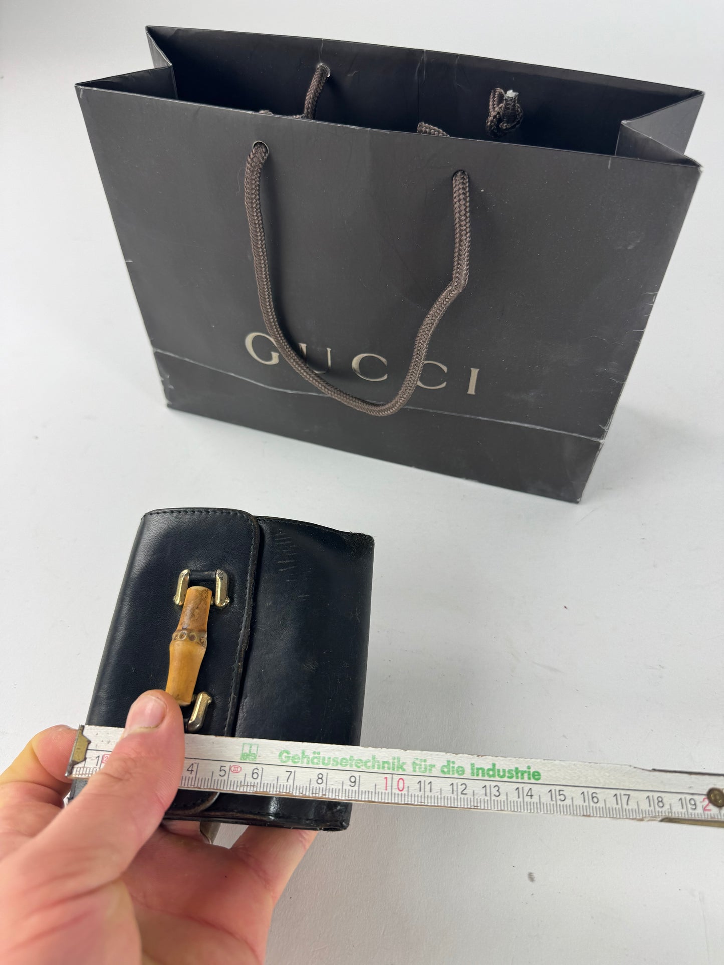 Vintage Gucci Bamboo Leather Wallet Black
