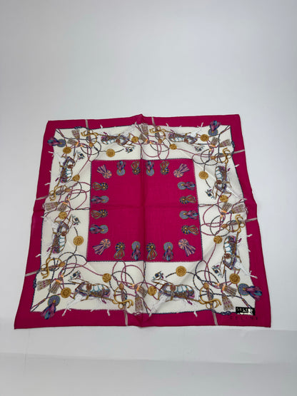 Vintage Celine Silk Scarf red white