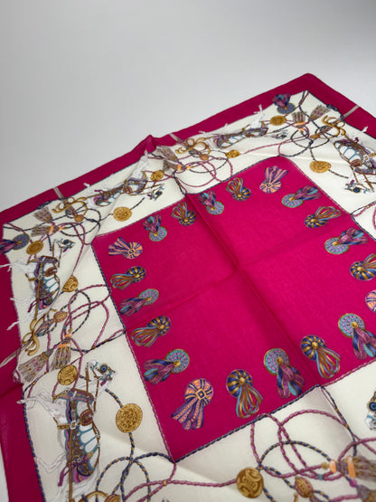 Vintage Celine Silk Scarf red white