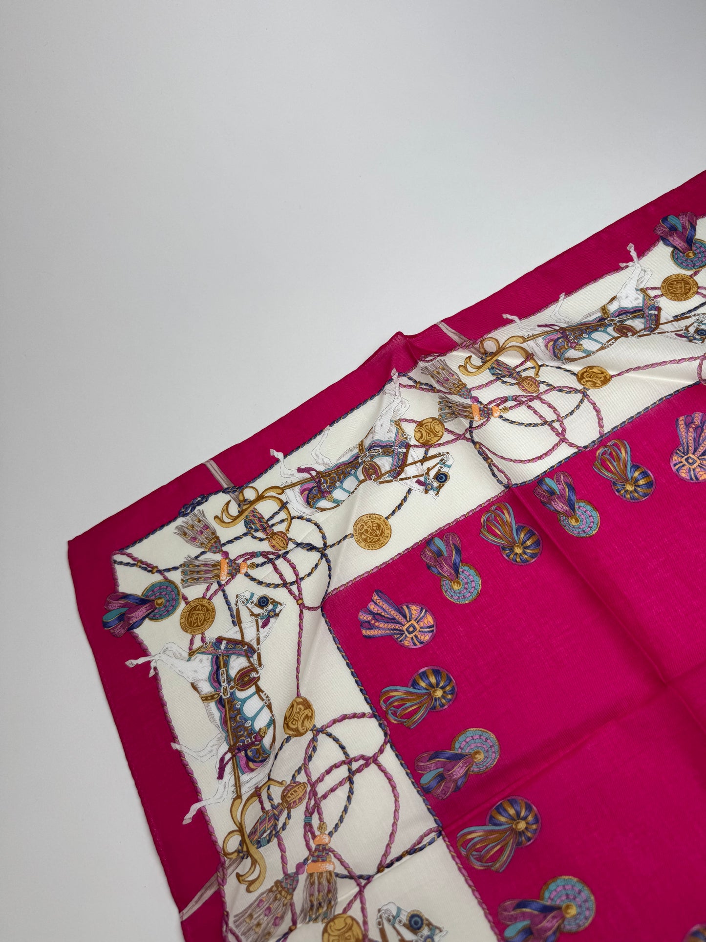 Vintage Celine Silk Scarf red white