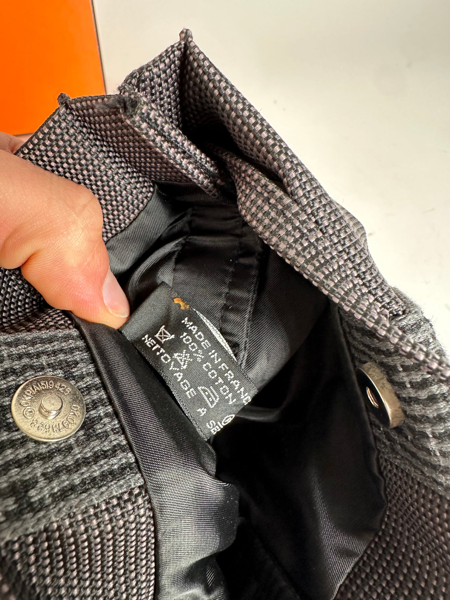 Vintage Hermès Cotton Shoulder Bag Black