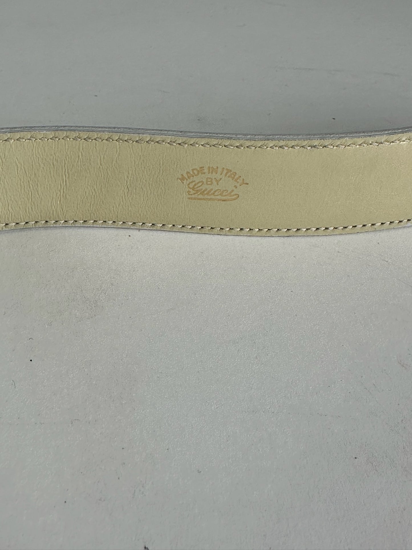 Vintage Gucci Horsebit Leather Belt White