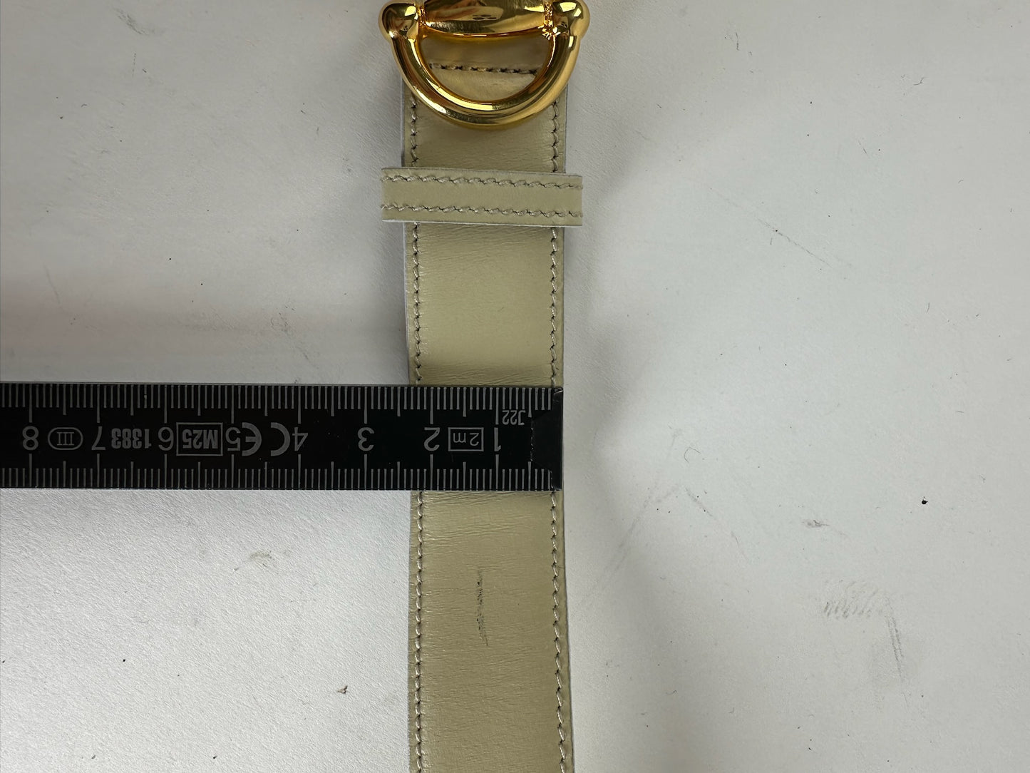 Vintage Gucci Horsebit Leather Belt White