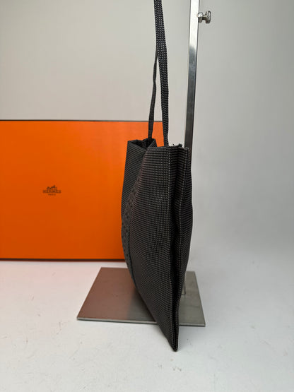 Vintage Hermès Cotton Shoulder Bag Black