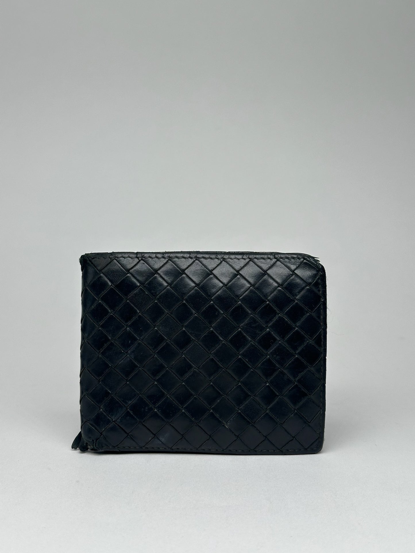 Vintage Bottega Veneta Intrecciato Leather wallet black
