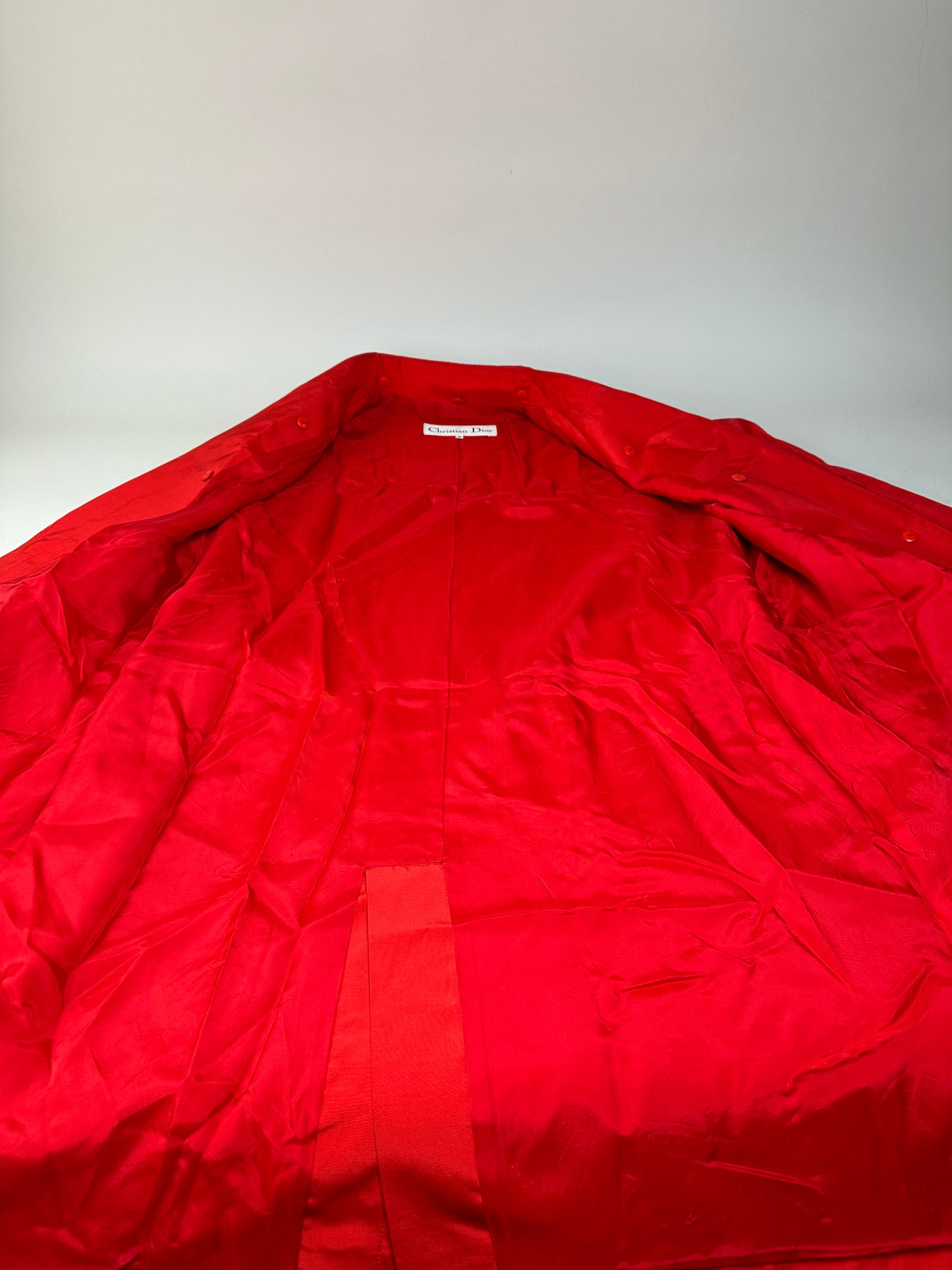Vintage Dior Red Longline Coat c. 2000 XL