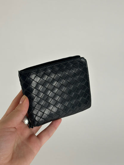 Vintage Bottega Veneta Intrecciato Leather wallet black