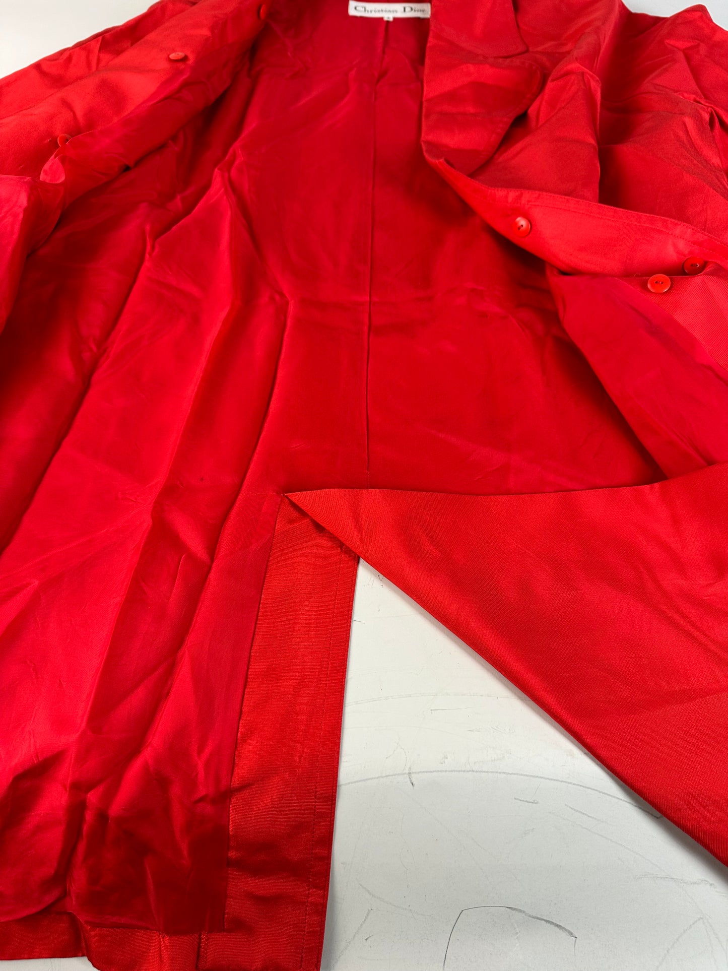 Vintage Dior Red Longline Coat c. 2000 XL