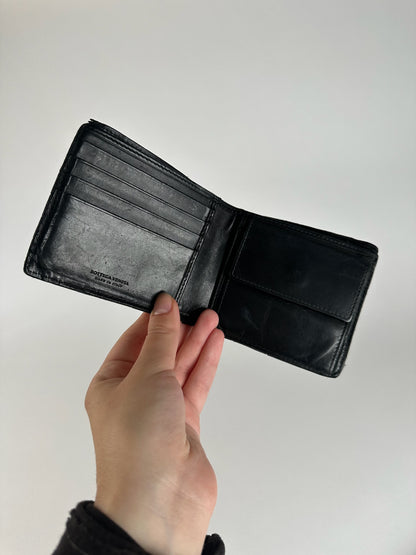 Vintage Bottega Veneta Intrecciato Leather wallet black