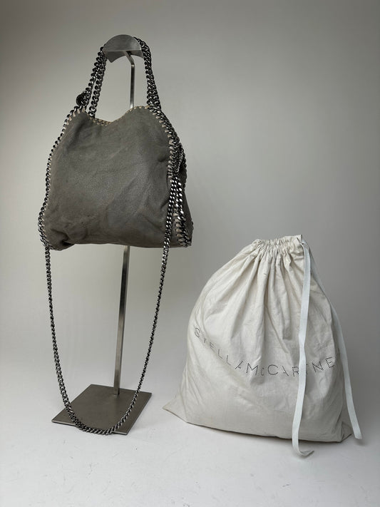 Vintage Stella McCartney Falabella Shoulder Bag Faux Suede Grey