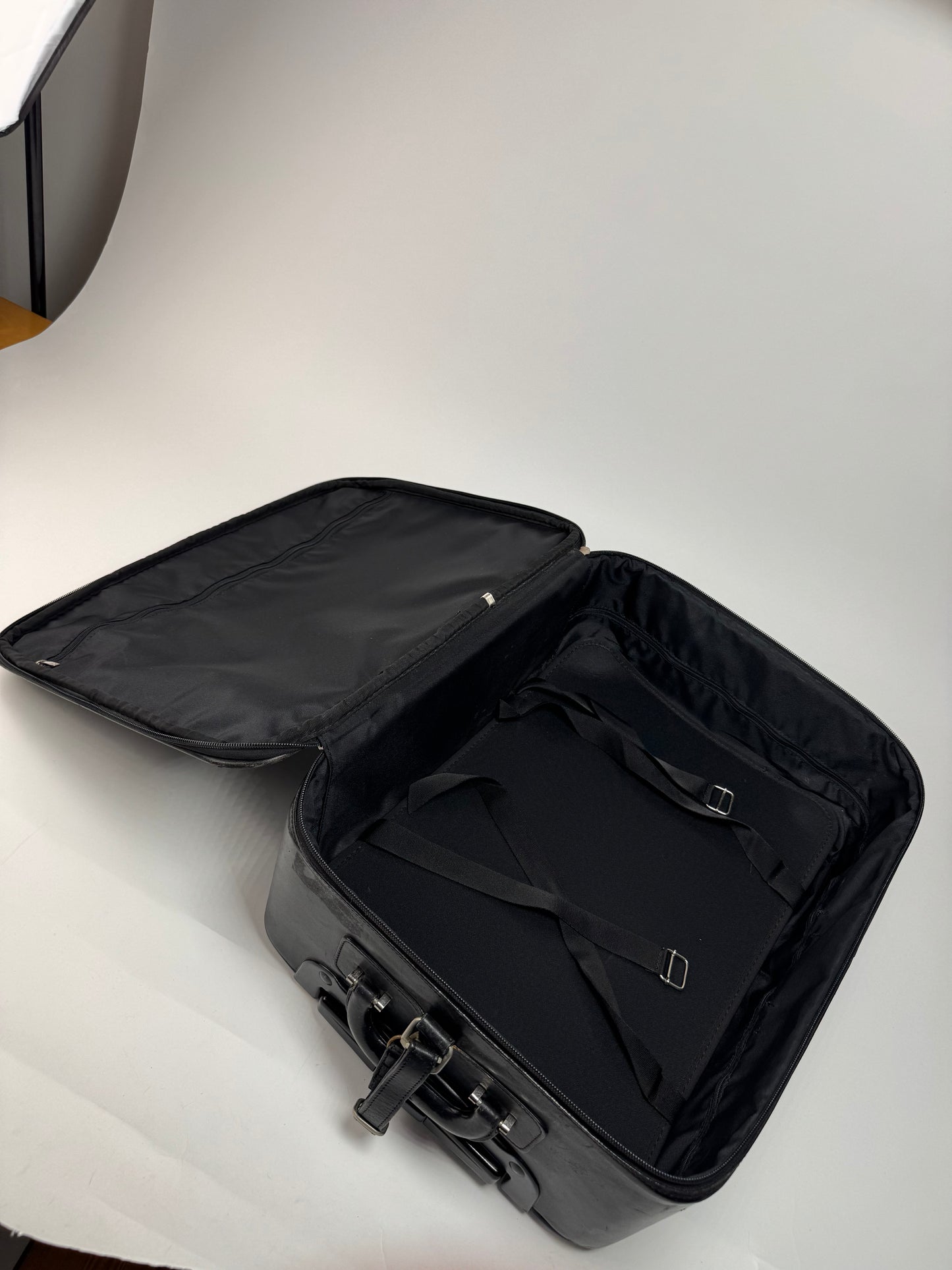 Vintage Loewe Madrid Leather Suitcase / Trolley Black