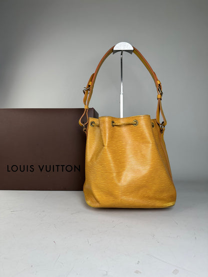 Vintage Louis Vuitton Epi Leather Bucket Bag Golden Yellow