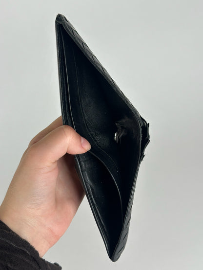 Vintage Bottega Veneta Intrecciato Leather wallet black