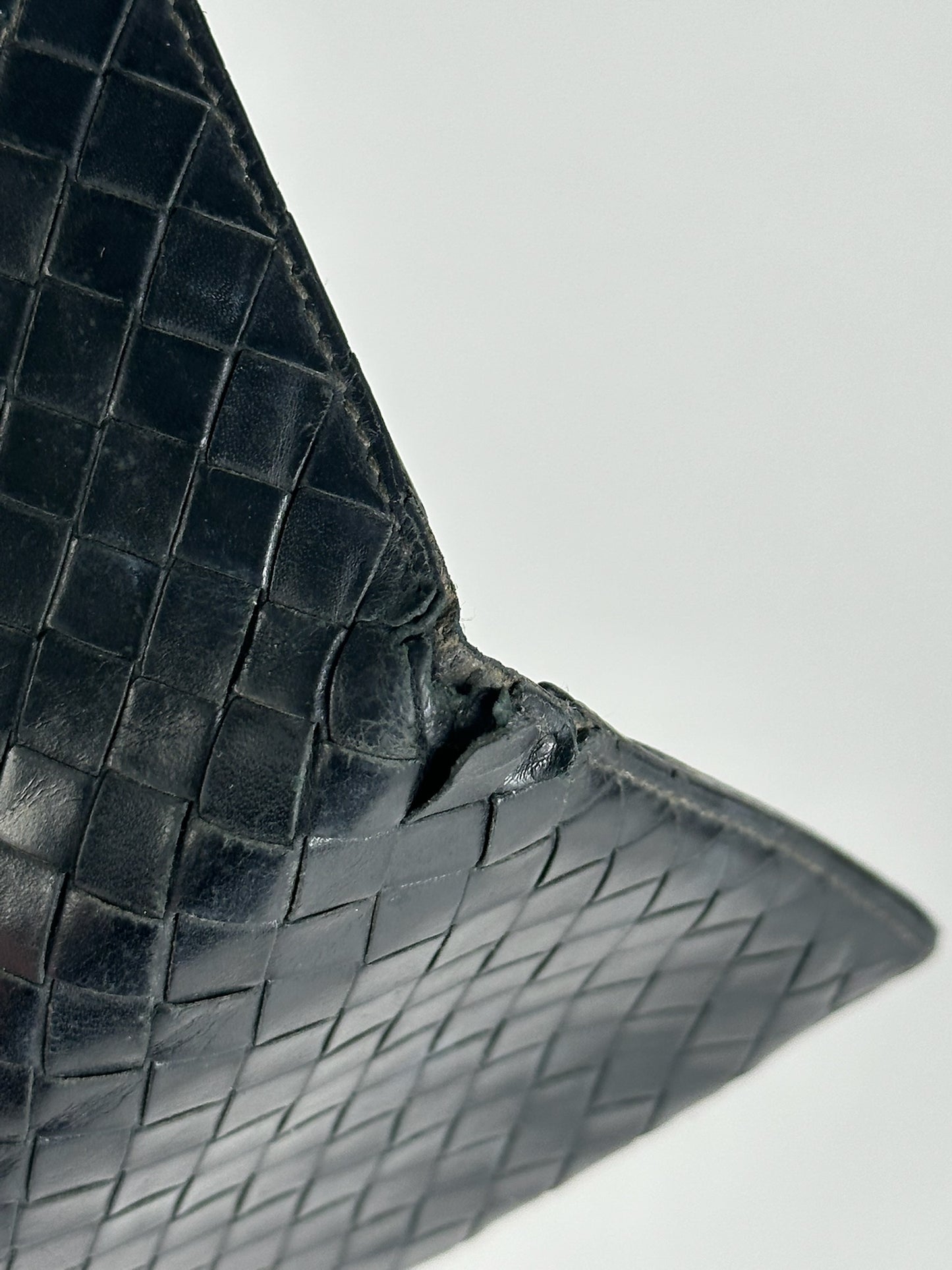 Vintage Bottega Veneta Intrecciato Leather wallet black