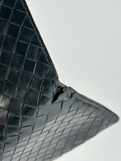 Vintage Bottega Veneta Intrecciato Leather wallet black