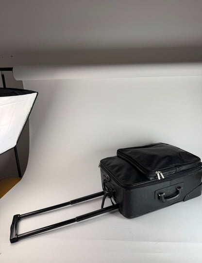 Vintage Loewe Madrid Leather Suitcase / Trolley Black