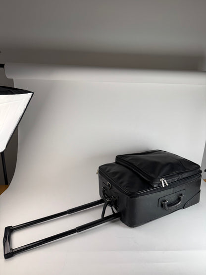 Vintage Loewe Madrid Leather Suitcase / Trolley Black