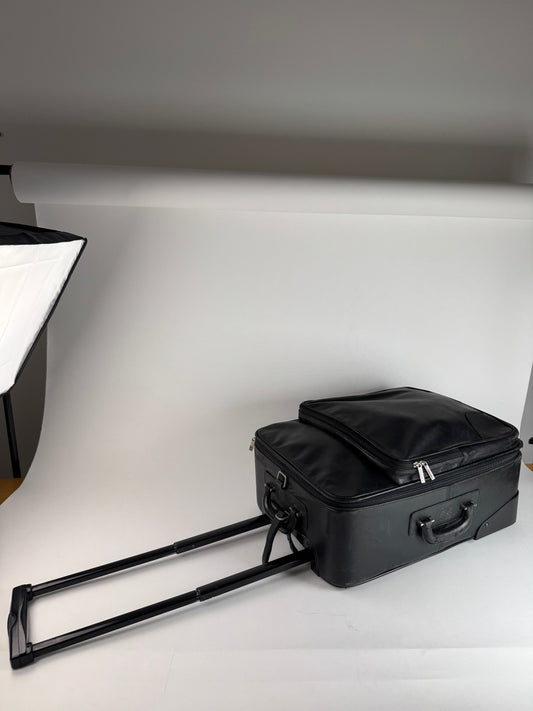 Vintage Loewe Madrid Leather Suitcase / Trolley Black