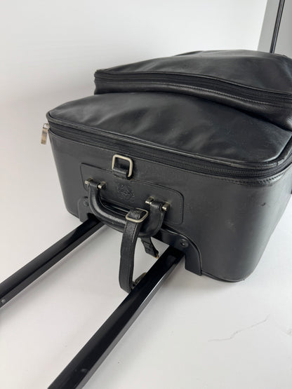 Vintage Loewe Madrid Leather Suitcase / Trolley Black