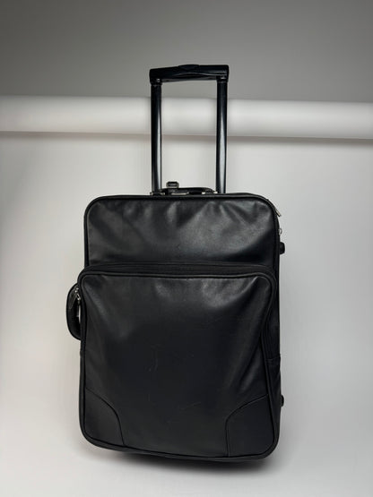 Vintage Loewe Madrid Leather Suitcase / Trolley Black