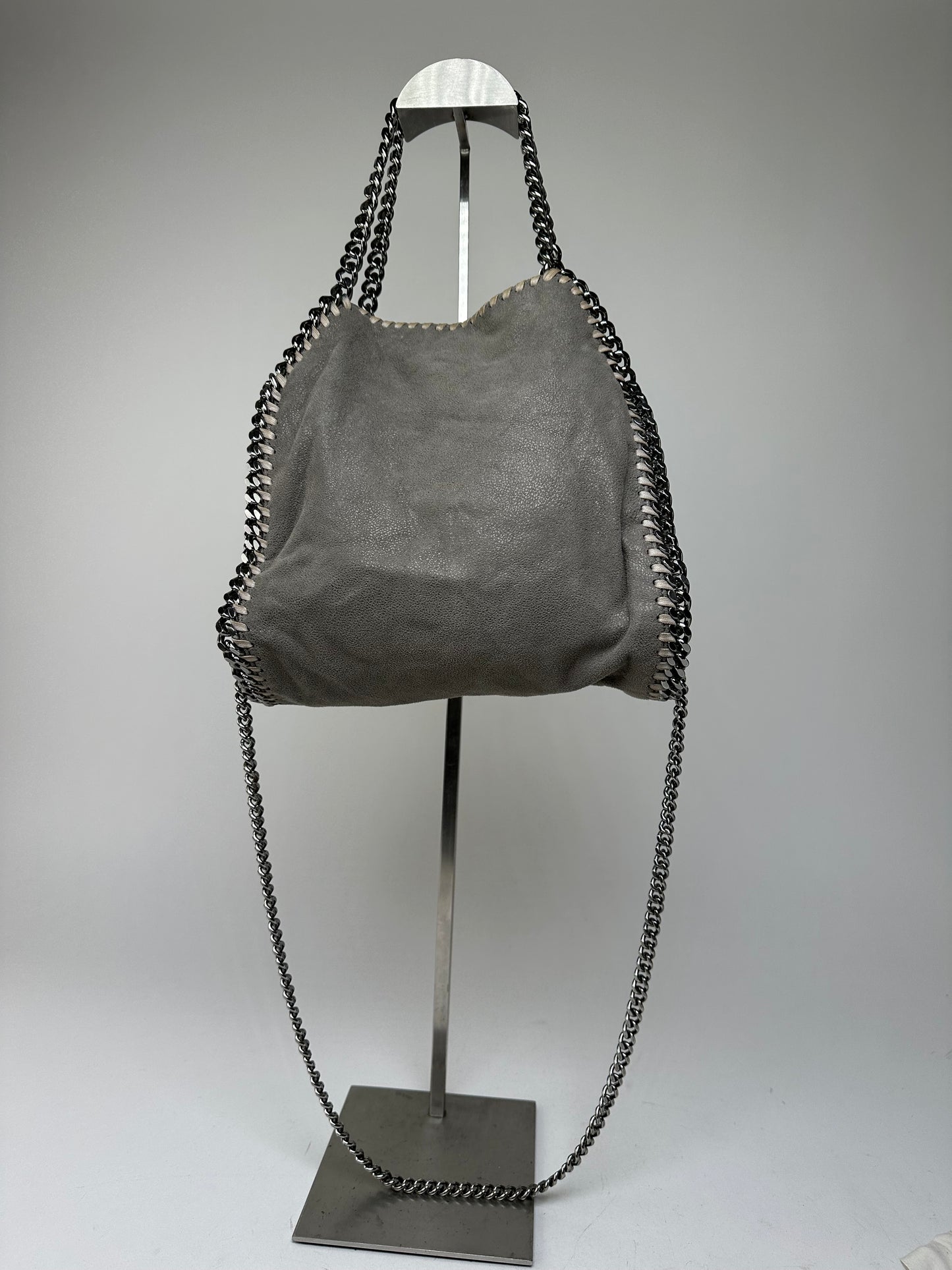 Vintage Stella McCartney Falabella Shoulder Bag Faux Suede Grey