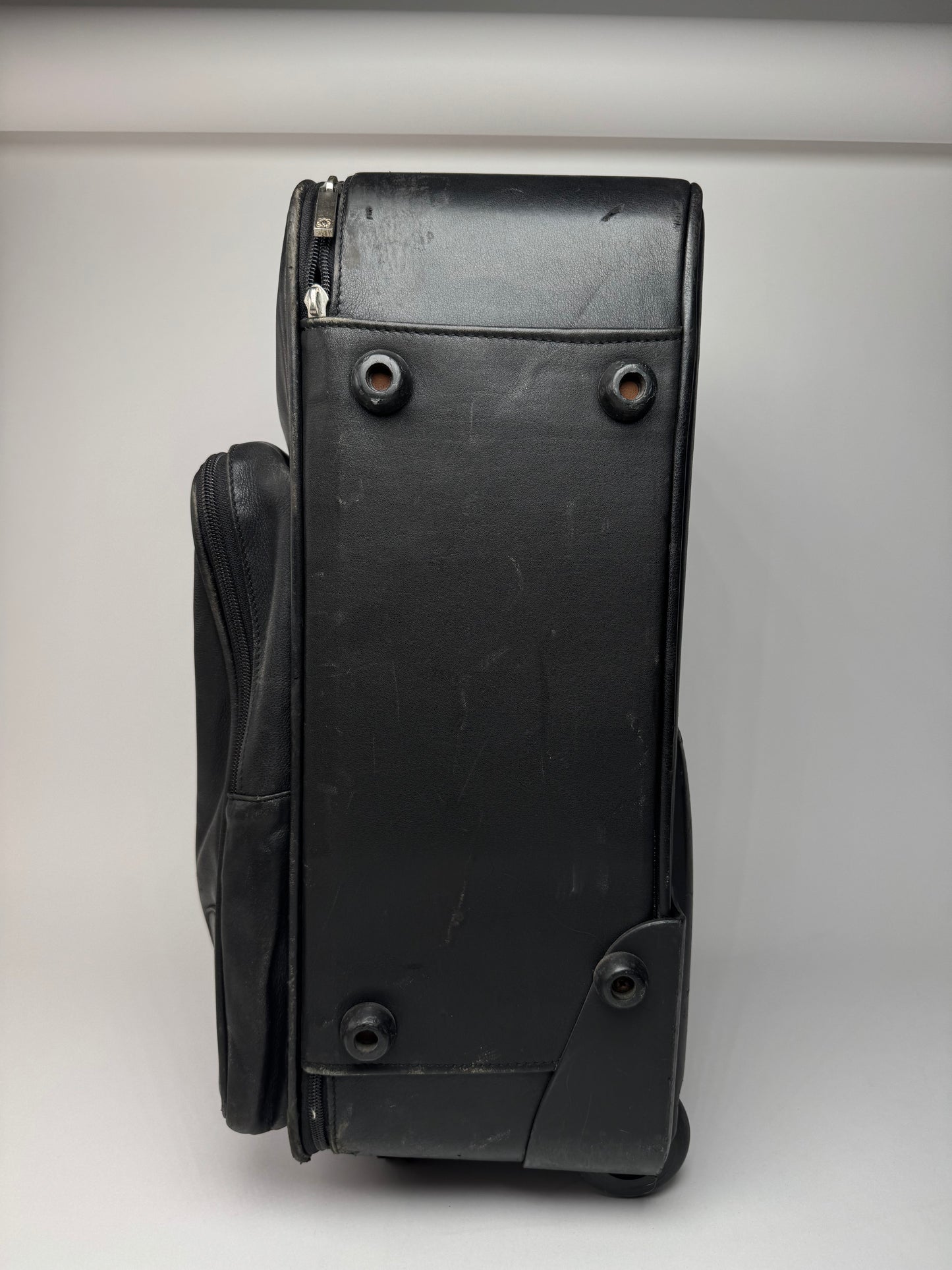 Vintage Loewe Madrid Leather Suitcase / Trolley Black