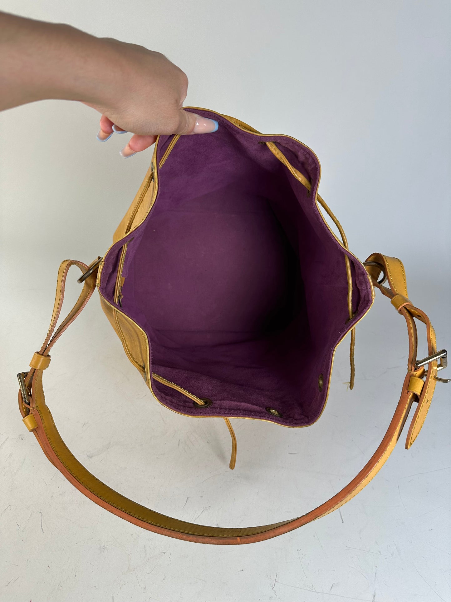 Vintage Louis Vuitton Epi Leather Bucket Bag Golden Yellow