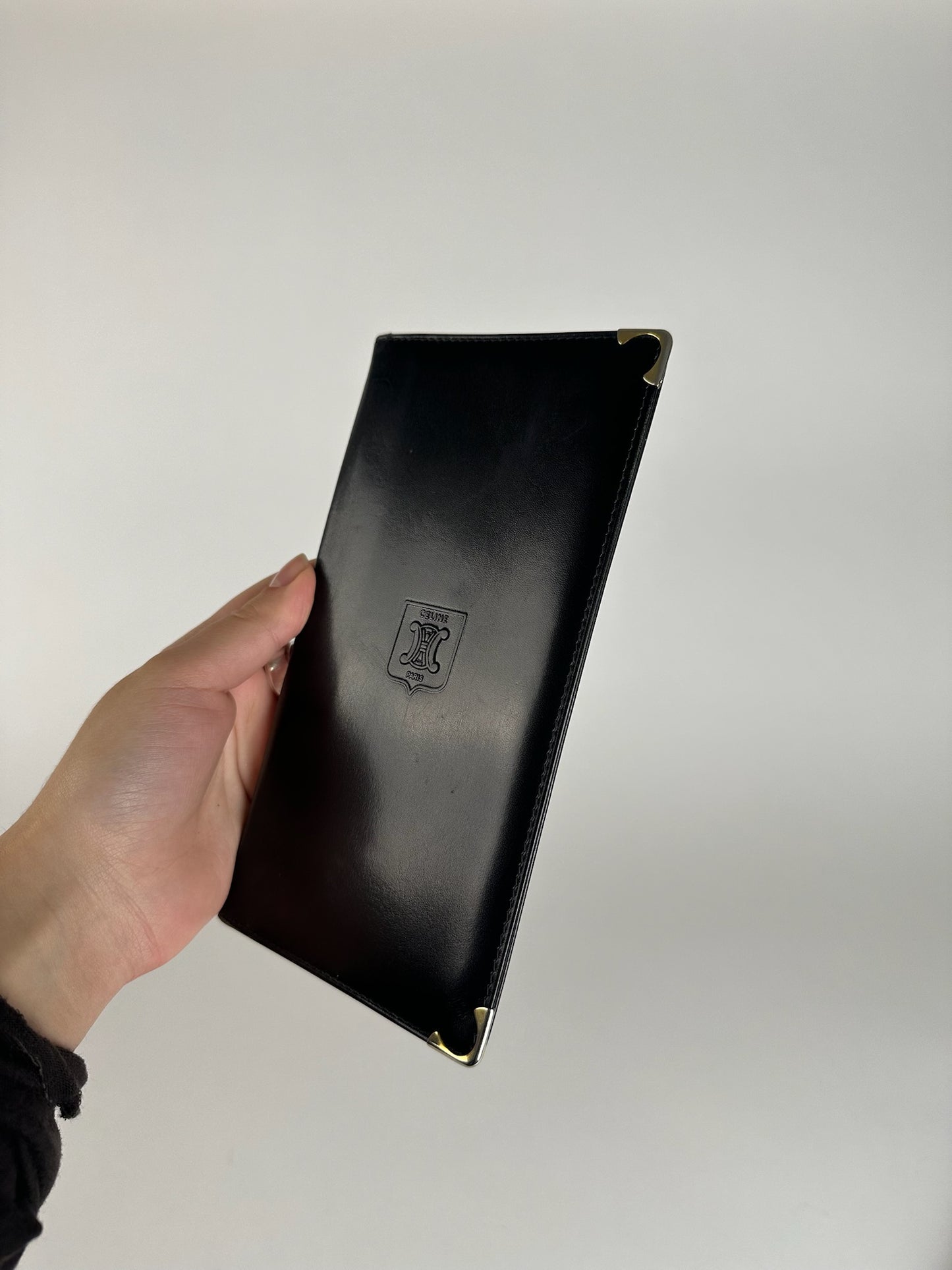 Vintage Celine Paris Leather ID holder black