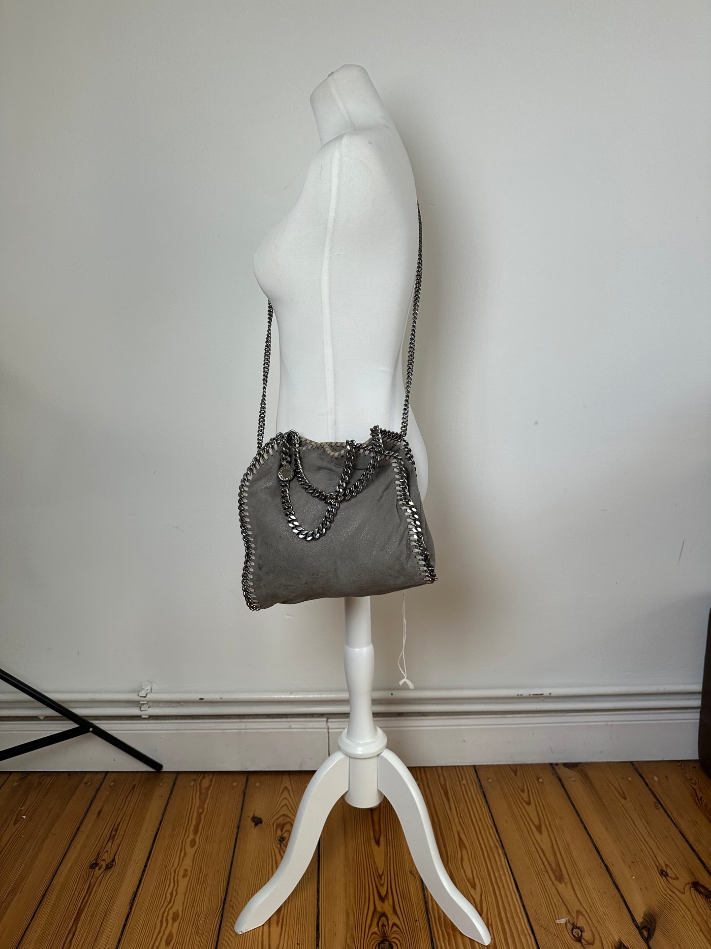 Vintage Stella McCartney Falabella Shoulder Bag Faux Suede Grey