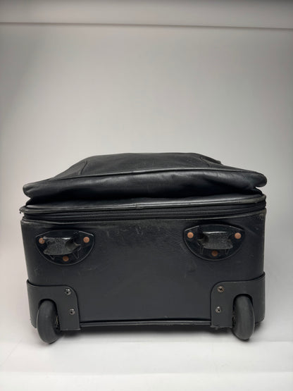 Vintage Loewe Madrid Leather Suitcase / Trolley Black