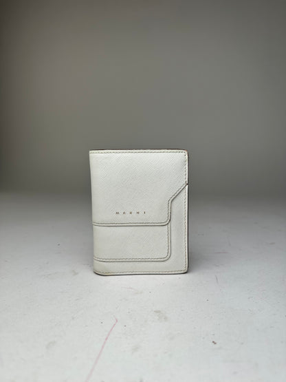 Vintage Marni Compact Wallet Saffiano Leather White