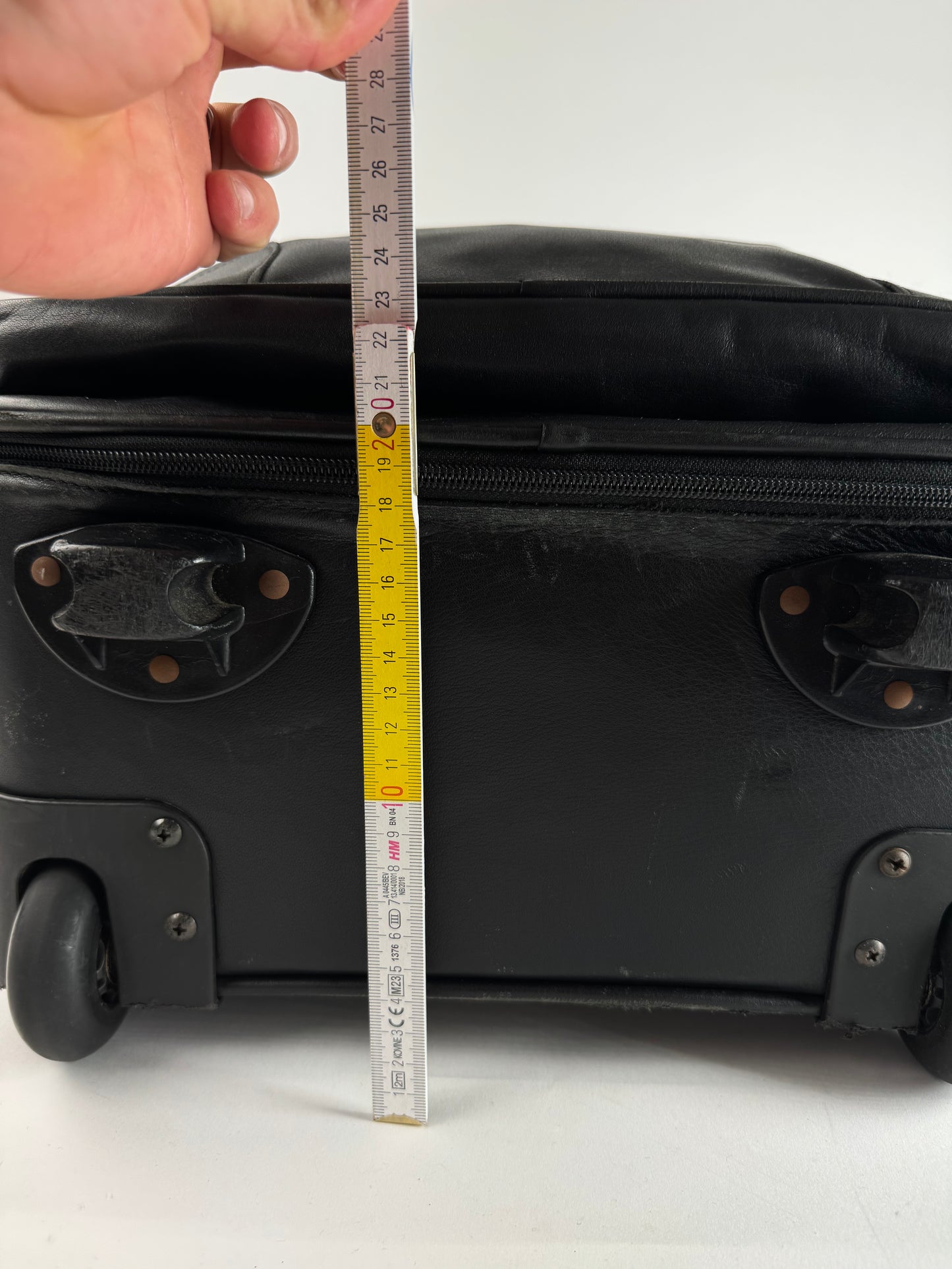 Vintage Loewe Madrid Leather Suitcase / Trolley Black