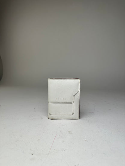 Vintage Marni Compact Wallet Saffiano Leather White
