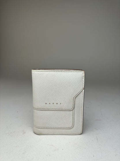 Vintage Marni Compact Wallet Saffiano Leather White