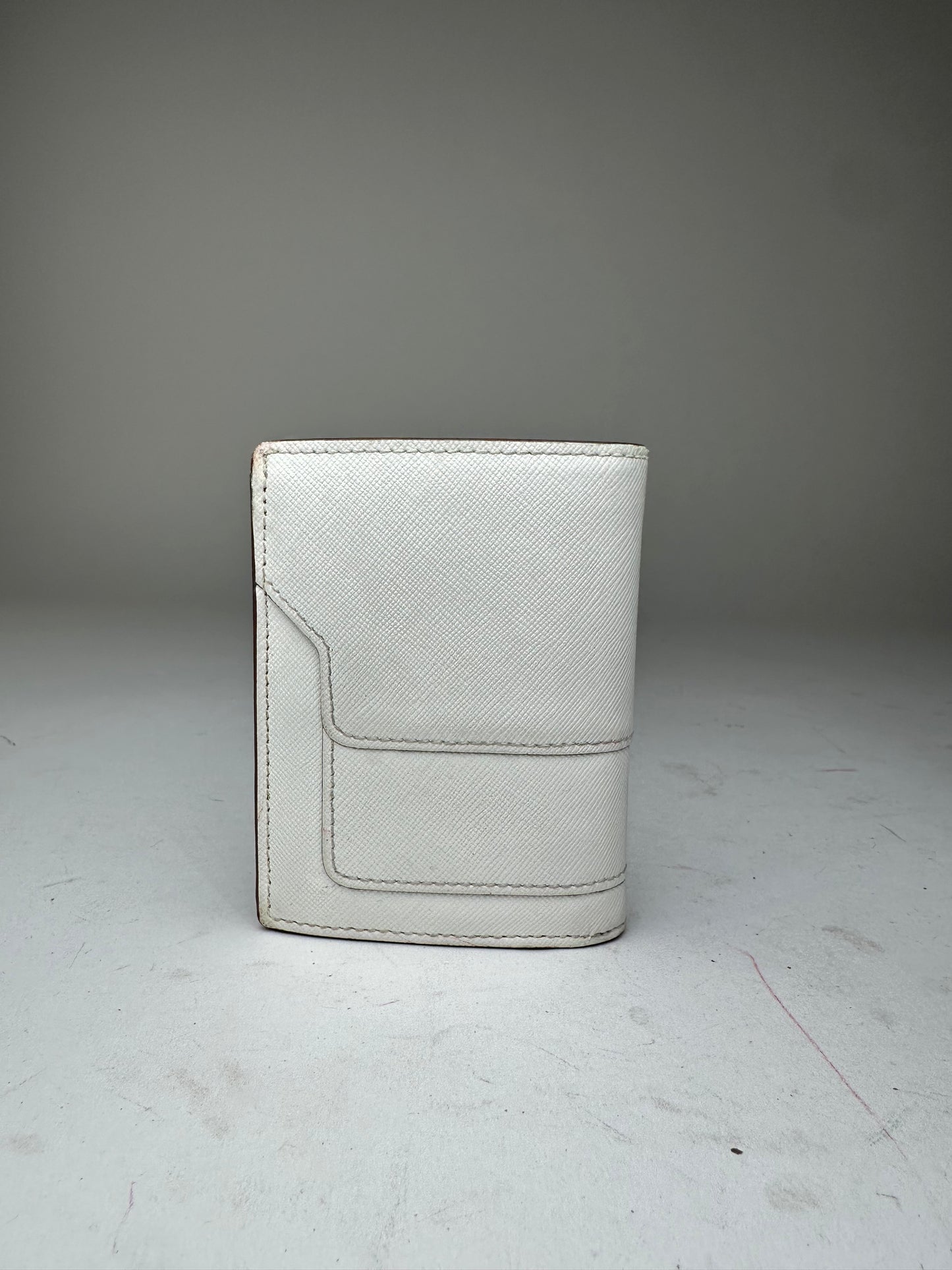 Vintage Marni Compact Wallet Saffiano Leather White